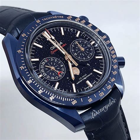 omega speedmaster moonwatch blue face|Omega Speedmaster moonwatch price canada.